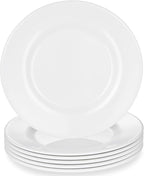 Melamine Dinner Plates Melamine Salad Plates 8 inch Round White Plates Set of 6,PYW-8-06