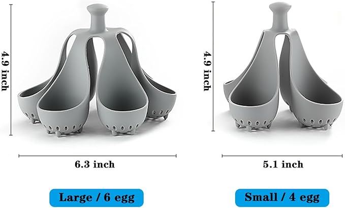 Egg Poacher,Egg Cooker for Making Soft or Hard Boiled Eggs,Poached Egg Brackets for Easy Cooking (6 egg)