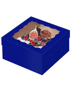 qiqee 12x12x6 Cake Box, 18 Sets Gemstone Blue Cake Box with Window ＆ 18 Sets 12" Gemstone Blue Cake Round Boards, 12inch Cake Containers