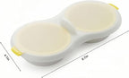 Microwave Egg Poacher,2 Cavity Eggs Poacher, Microwave egg cooker with Lid,Double Layer Microwave Boiled Eggs Maker for Egg McMuffin Hamburg Breakfast Sandwiches,Easy to cook and clean (yellow)