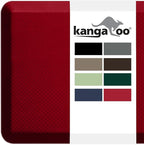 KANGAROO Thick Ergonomic Anti Fatigue Mats for Kitchen Floor, Cushioned Standing Office Desk Mat, Waterproof Scratch Resistant Topside, Supportive All Day Comfort Padded Foam Rugs, 20x32, Red