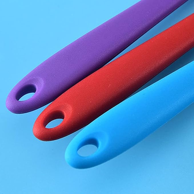 2Pack Small Silicone Turner High Heat Resistant Slotted Spatula for Fish, Eggs, Pancakes and More (8.2 IN, Blue)