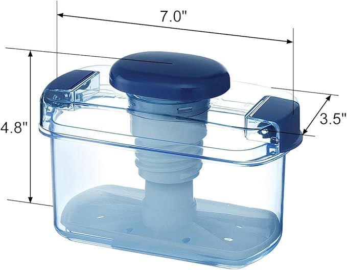 Instant Pickle Maker Vegetable Press Tsukemono Container Rectangle Made in Japan BPA Free (Blue 0.8L)