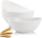 Homienly 9.6 inch Serving Bowls, Large Serving Dishes for Wedding Parties, 60 Oz for Salad, Side Dishes, Pasta, Oval Shape, Microwave & Dishwasher Safe, Set of 4, White