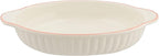 Banko Ware 12477 Oven-safe, Color Line, Oval Au Gratin Dish, Pink Line, Tableware, Pottery, Microwavable, Made in Japan