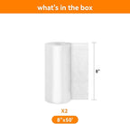 Wevac Vacuum Sealer Bags 8x50 Rolls 2 pack for Food Saver, Seal a Meal, Weston. Commercial Grade, BPA Free, Heavy Duty, Great for vac storage, Meal Prep or Sous Vide