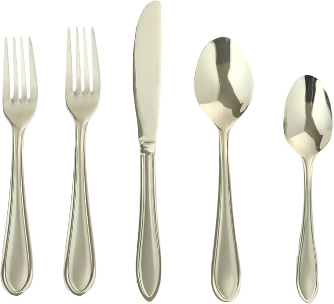 Silverware Set, 60-Piece Stainless Steel Flatware, 18/0 Stainless Steel Utensils, Dishwasher Safe, Modern Tableware for Home & Kitchen Dining