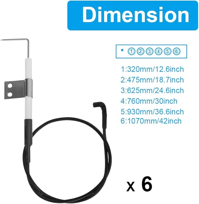 6 Outlets Tact Push Button Grill Ignitor Kit for Home Depot Nexgril 720-0830H, 720-0830D, 720-0888, 720-0888N, Grill Igniter Kit Tact Push Button Spark Igniter with Wire Ignition Kit