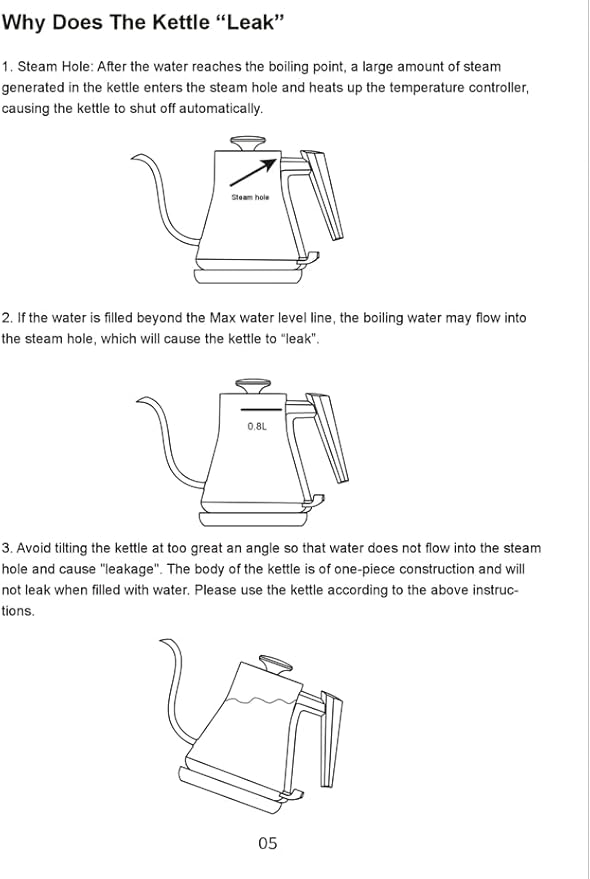 Electric Kettle, Gooseneck Electric Water Kettle for Pour Over Coffee & Tea, 0.8L Quick Heating Small Hot Water Kettle Electric, Stainless Steel, Auto-Off & Boil Dry Protection, Matte White