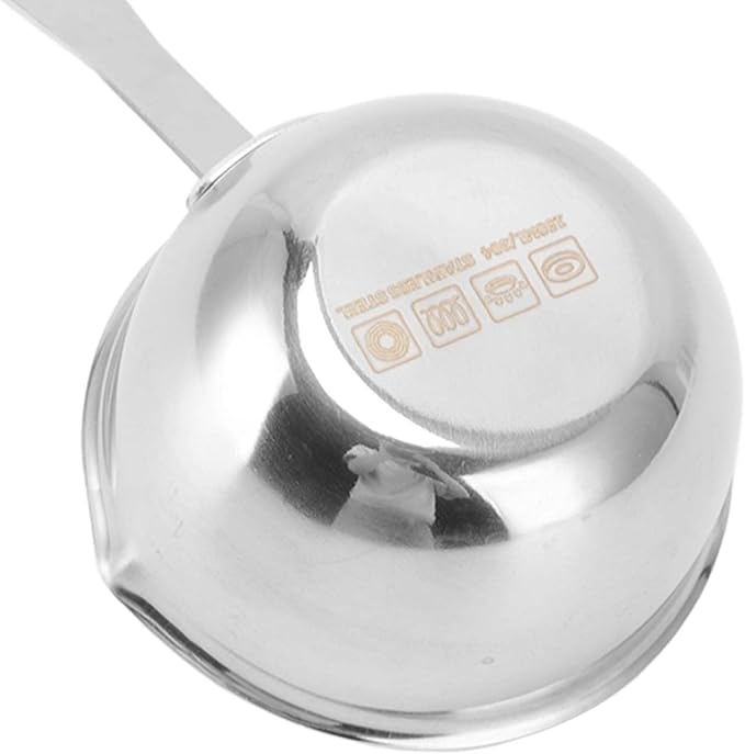 Butter Warmer, Butter warmer Pot Food Grade Stainless Steel Mini Butter Warmer Milk Warmer Coffee Pot Stovetop Chocolate Melting Pan with 2 Pour Spouts Sauce Pan for Stove Top Coffee Tea Soup(150ML)