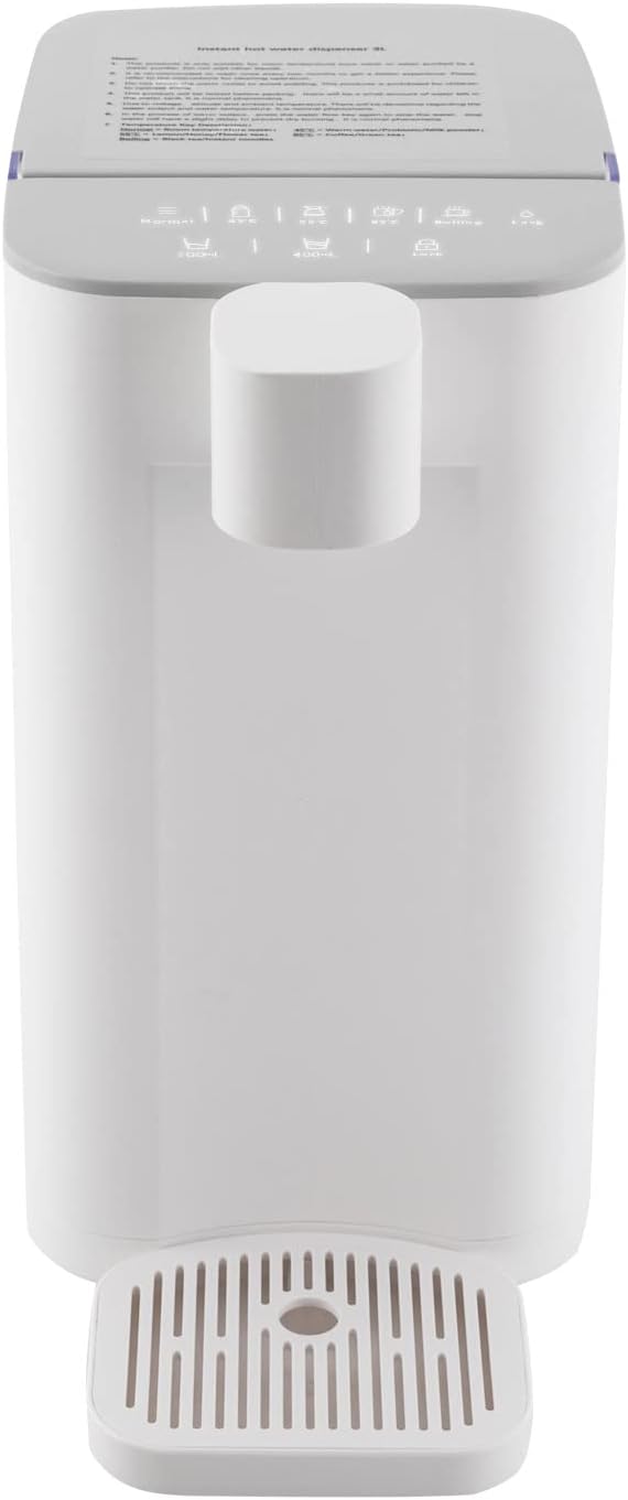 Instant Hot Water Dispenser, 1600W 110V 3L Electric Tea Kettle Large Water Boiler Maker Countertop Water System Dispenser Adjustable 5 Temperatures &2 Water Outputs for Homes Offices Schools (White)