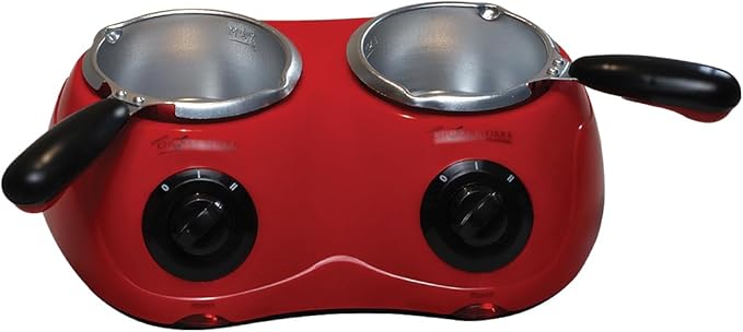 Total Chef Chocolate Melter Pot with 100+ Piece Accessory Kit 17.6 oz (500 g) Capacity Perfect for Fondue Set Dual Melting Pots Candy Making and Desserts Ideal for Celebrations Date Nights Red