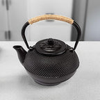 suyika Japanese Tetsubin Cast Iron Teapot Tea Kettle pot with Stainless Steel Infuser for Stovetop Safe Coated with Enameled Interior 30 oz/900 ml