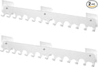 2 Pack White Wall Mount Key Hook Holder - No Drill Key Rack & Coat Hooks for Kitchen, Living Room, Office, Bathroom