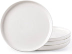 AmorArc Dinner Plates Set of 4, Handcrafted Porcelain Wavy Rim 10.5 Inch Modern Ceramic Plates Set, Dinnerware Dishes for Kitchen-Microwave&Dishwasher&Oven Safe, Chip resistant-Speckeld White