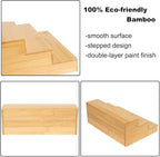 Bamboo Spice Rack Organizer for Cabinet Wooden Spice Shelf for Kitchen Pantry Storage Organizer 3 Tier Countertop(2 Pack)