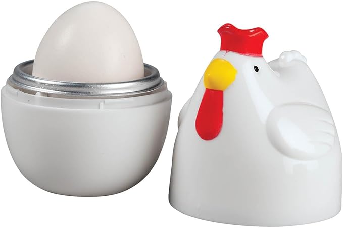 Rooster Microwave Egg Boiler - Quick and Easy High-Protein Breakfast | Cooks Soft, Medium, or Hard Boiled Eggs | Perfect for Singles | 3" x 4 1/2"