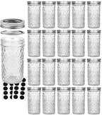 VERONES Mason Jars 12 OZ, Canning Jars Jelly Jars With Regular Lids, Ideal for Jam, Honey, Wedding Favors, Shower Favors, 20 PACK
