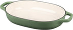 Enameled Cast Iron Dutch Oven Pot with Lid, Oval Dutch Oven for Bread Baking, Bread Oven for Homemade Sourdough Bread Baking, 7qt, Pistachio Green