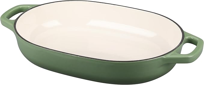 Enameled Cast Iron Dutch Oven Pot with Lid, Oval Dutch Oven for Bread Baking, Bread Oven for Homemade Sourdough Bread Baking, 7qt, Pistachio Green