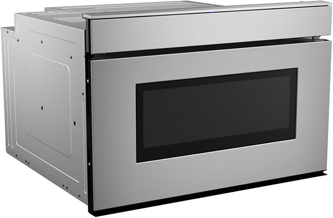 SHARP SMD2479JS Smart Microwave Drawer Oven with Easy Wave Open, 24-inch, 1.2 Cubic Feet, 950 Watt, Concealed Glass Touch Control Panel, Compatible with Alexa Certified, Stainless Steel