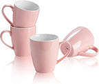Sweese Porcelain Coffee Mugs - 16 Ounce (Top to the Rim) for Coffee, Latte, Tea, Cocoa, Set of 4, Pink
