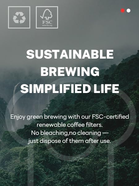 Pre-folded Natural Unbleached Coffee Filters - 50 Pack, Compatible with Pour-Over Coffee Makers