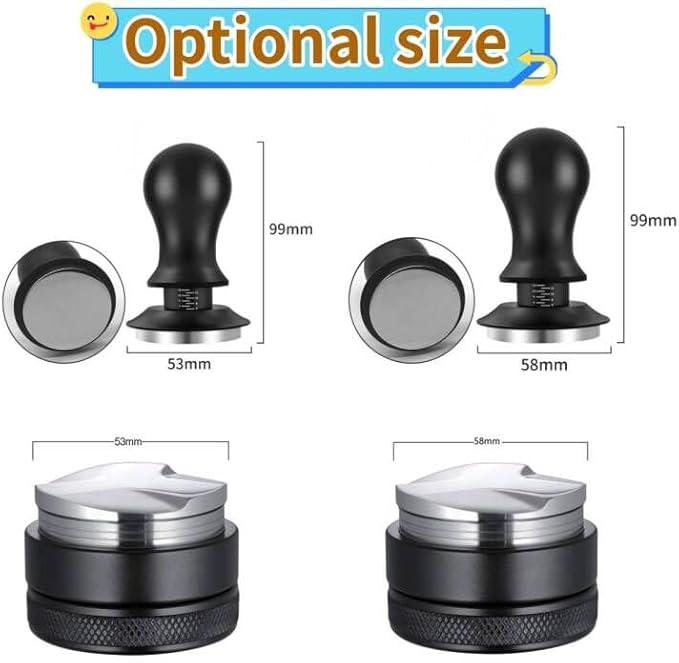 58mm Coffee Tamper & Distributor Set, 58mm Espresso Tamper Set with Stainless Steel Flat Base, Calibrated Spring Loaded Tampers Set with Cleaning Brush, Breville Espresso Accessories Kit