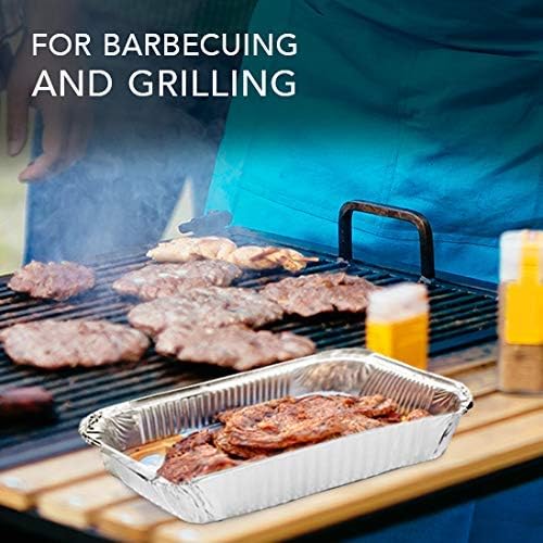 Stock Your Home 2 Lb Small Aluminum Pans with Lids (50 Pack) Foil Pans + Clear Plastic Lids, Disposable Cookware, Takeout Trays with Lids - To Go Disposable Food Containers for Restaurants & Catering