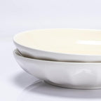 Set of 6 Dinner Plates 8 Inch, Yellow Porcelain Plates, Microwave Oven Dishwasher Safe Scratch Resistant