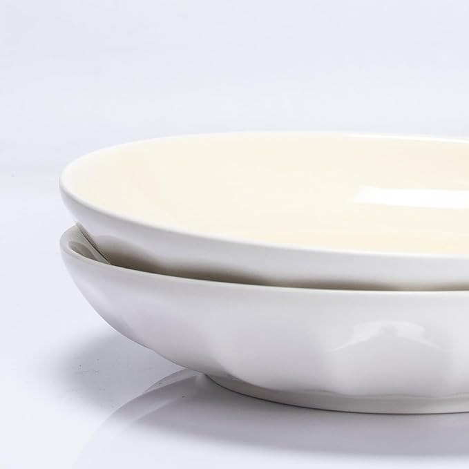 Set of 6 Dinner Plates 8 Inch, Yellow Porcelain Plates, Microwave Oven Dishwasher Safe Scratch Resistant