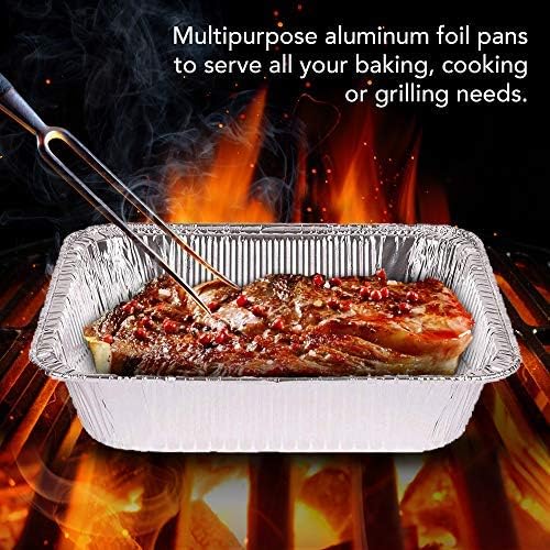 Stock Your Home Aluminum Pans 9x13 Disposable Foil Pans (30 Pack) - Half Size Steam Table Deep Pans - Tin Foil Pans Great for Cooking, Heating, Storing, Prepping Food