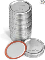 100pcs Wide Mouth Canning Lids for Ball, Kerr Jars - Split-Type Metal Mason Jar Lids for Canning - Food Grade Material, 100% Fit & Airtight for Wide Mouth Jars