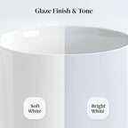 DOWAN 58.5 OZ Large Ceramic Salad Bowls Set of 4 - Microwave & Dishwasher Safe, Ideal for Salad, Fruit, Pasta, Snacks, Oatmeal - Soup Bowls Set for Restaurant, Party, Daily Use, Wedding, Soft White