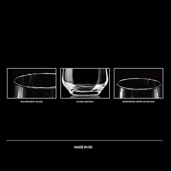 Krosno Water Drinking Glasses, Set of 6, 13.5 oz, Splendour Collection, Elegant Tumbler Collection, Ideal for Everyday Use and Entertaining, Lead-Free Crystalline, Dishwasher Safe, Made in Europe