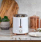 Café Express Finish 2-Slice Toaster | Extra-Wide Slots, Extra Lift for Waffles, Pastries, Texas Toast & More | 4 Pre-Set Functions, 8 Shade Options | Countertop Kitchen Essentials | Matte White