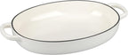 Enameled Oval Cast Iron Dutch Oven Pot with Lid, Bread Dutch Oven for Sourdough Bread Baking, 6QT, White