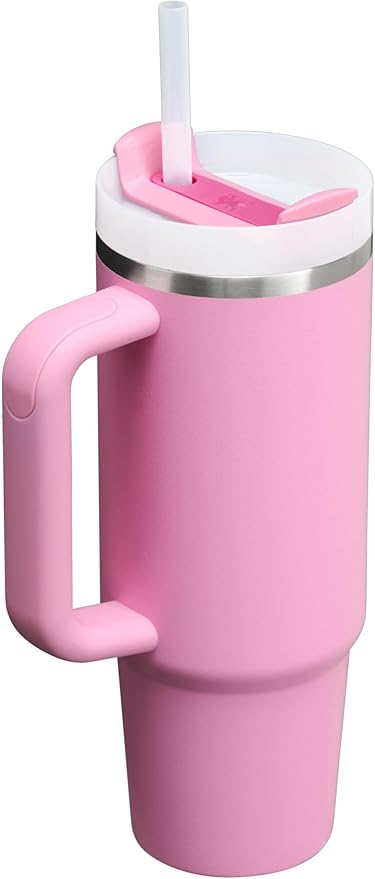 STANLEY Quencher H2.0 Tumbler with Handle and Straw 30 oz | Flowstate 3-Position Lid | Cup Holder Compatible for Travel | Insulated Stainless Steel Cup | BPA-Free | Peony