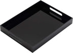 Glossy Black Sturdy Acrylic Serving Tray with Handles - 10x15 Inch, Coffee, Appetizer, Breakfast Tray - Butler, Kitchen to Vanity Table, Decorative