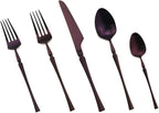 Gugrida Unique & Beautiful Flatware Set - 5 Piece Iridescent Silverware Sets | 18/10 Stainless Steel Reusable Cutlery Set | Purple Utensils Service For 1 with Dessert Fork, Knife, Spoon, Dinner Fork
