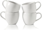 Coffee Mugs Set of 4, Stoneware 16 oz Coffee Cups for Latte, Tea, Milk, Cappuccino, Ceramic Tea Cups for Housewarming Wedding Gift, Microwave & Dishwasher Safe, Matte White