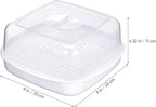 Cabilock Microwave Cookware Steamer, Microwave Cooker, Microwave Cookware Steamer, Removable Strainer and Locking Steam Vent Lid, Cook and Serve Container 7.4x7.4x4.3 inch (White)