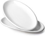DOWAN 16" Serving Platters, Serving Platters for Wedding, Large Oval Porcelain Serving Tray for Entertaining, Dinner Platters for Serving Food Appetizers Meat, Serving Dishes for Parties, Set of 2