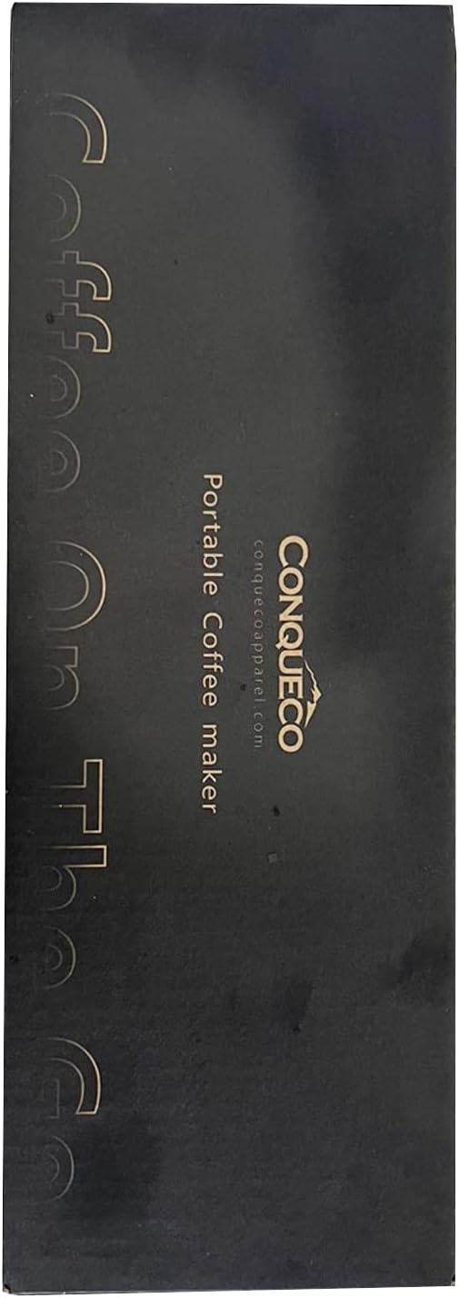 CONQUECO Portable Espresso Coffee Machine: 12V Electric Small Travel Expresso Maker - Self Heating 8 Cups Battery Powered Compatible for Nespresso Capsule - for Camping RV Hiking Office (Brown)