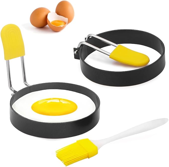 Mikim Egg Ring for Frying Eggs Mcmuffins, Round Egg Shaper for Cooking Breadfast Sandwich, Stainless Steel Non-stick, 3 inch / 7.5 cm Circle
