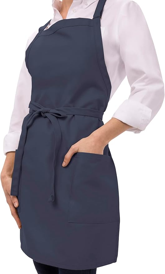 Chef Works Unisex Two Patch Pocket Bib Apron