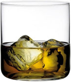 NUDE Whiskey Glasses Set of 4 DOF – 13.25 oz Premium Lead-Free Crystal Old Fashioned Rocks Glasses for Whisky, Scotch & Bourbon – Subtle Curved Base, Dishwasher Safe Barware