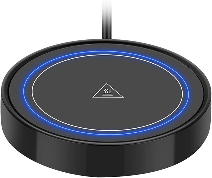 Coffee Mug Warmer, Electric Beverage Warmers for Office Home Desk Use, Smart Cup Warmer Thermostat Coaster for Hot Coffee Tea Espresso Milk Candle Wax with Gravity Switch Auto On/Off 135F