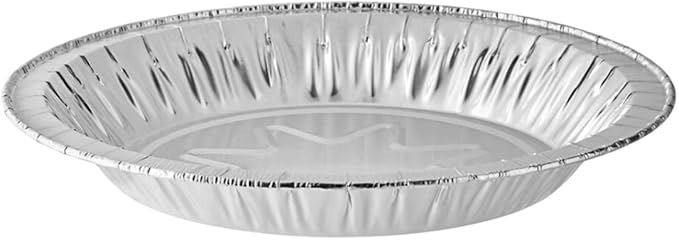 125-Pack 7 15/16" Foil Pie Pans - Deep 1 1/8" Disposable Aluminum Pie & Tart Pans with Full Curl Rim - For Commercial Baking, Batch Cooking, Freezer Storage & Retail Packaging