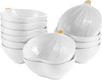 Kolewo4ever 12 Pieces Fall Ceramic Pumpkin Bowl 6 Ounces Ramekins Small Pumpkin Shaped Bowls Orange Dinnerware Decoration for Halloween Thanksgiving Serving Dip, Sauce, Condiments,Snack (Ivory White)